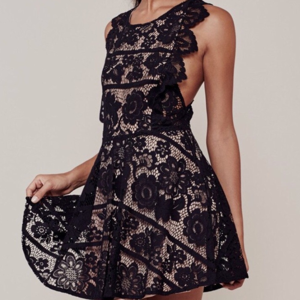 For Love and Lemons Black Lace Dress